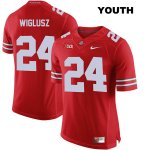 Youth NCAA Ohio State Buckeyes Sam Wiglusz #24 College Stitched Authentic Nike Red Football Jersey DA20Q78KB